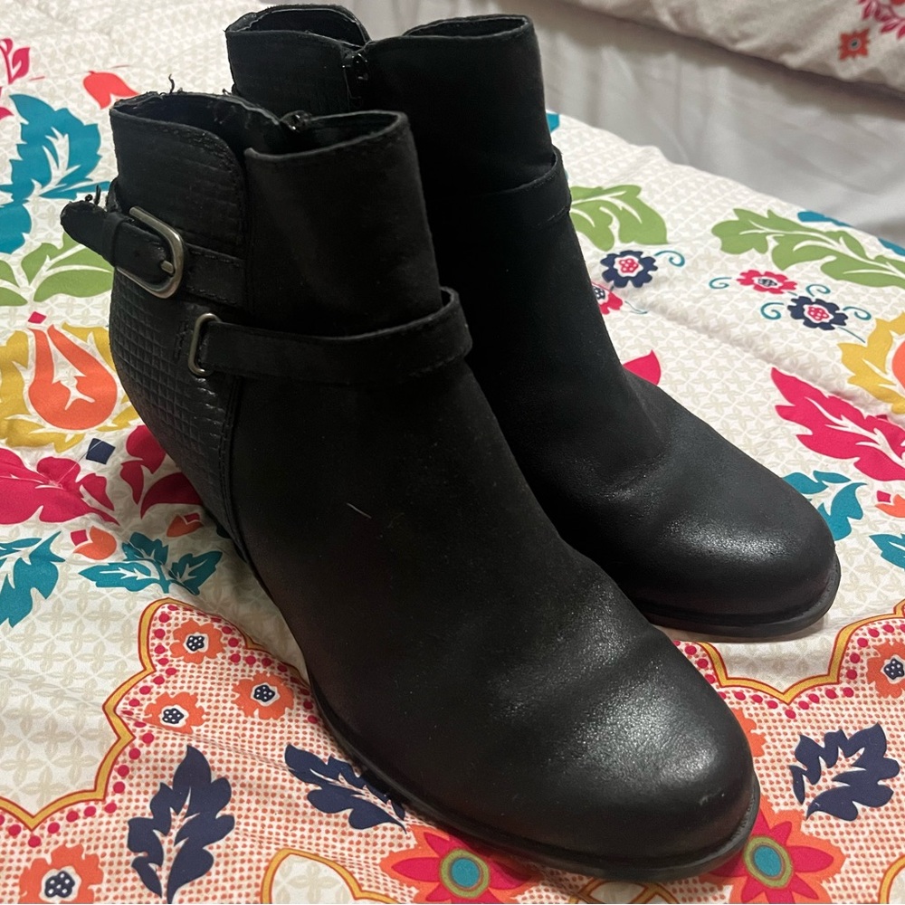 BareTraps Black Ankle Booties with Buckle Detail